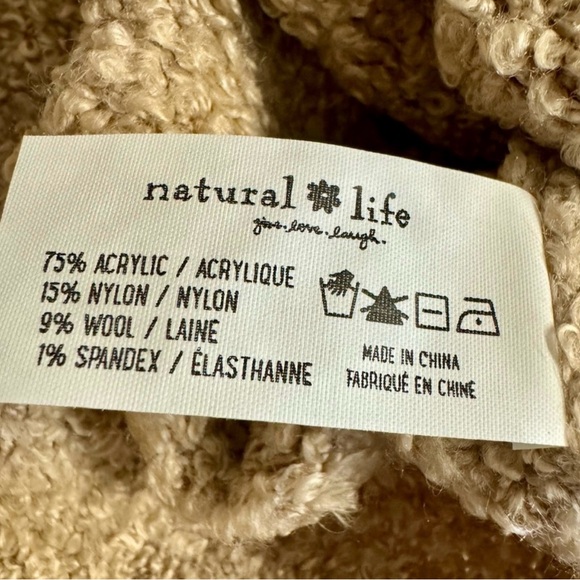 NWT Natural Life Calla Jacquard pullover fairisle tan/pink   wool blend Size XL - Picture 9 of 9